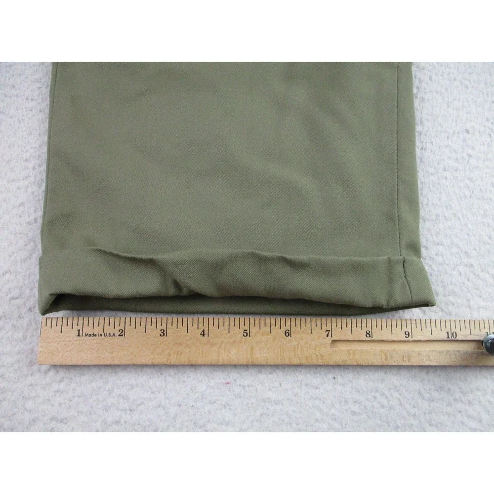 Yves Saint Laurent‎ Pants Mens 38x30 Olive Green Pleated Cuffed Dress Trousers
